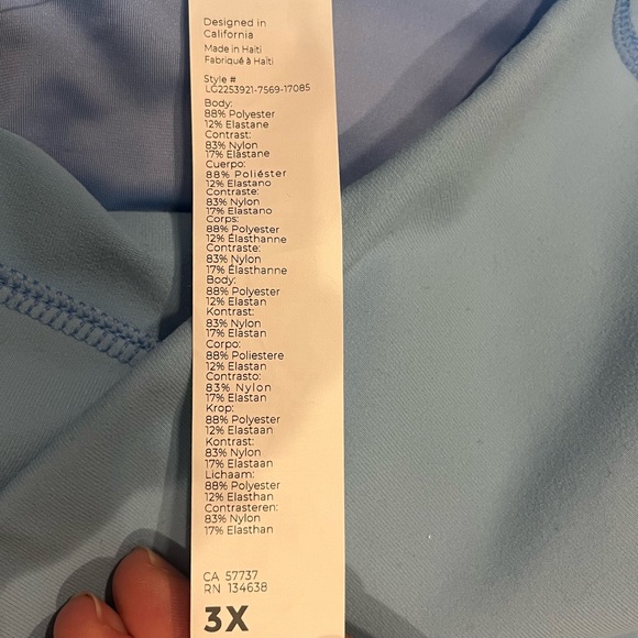 Fabletics Boost PowerHold High-Waisted 7/8 Legging Bali-Blue Lace Details 3X - Picture 11 of 14